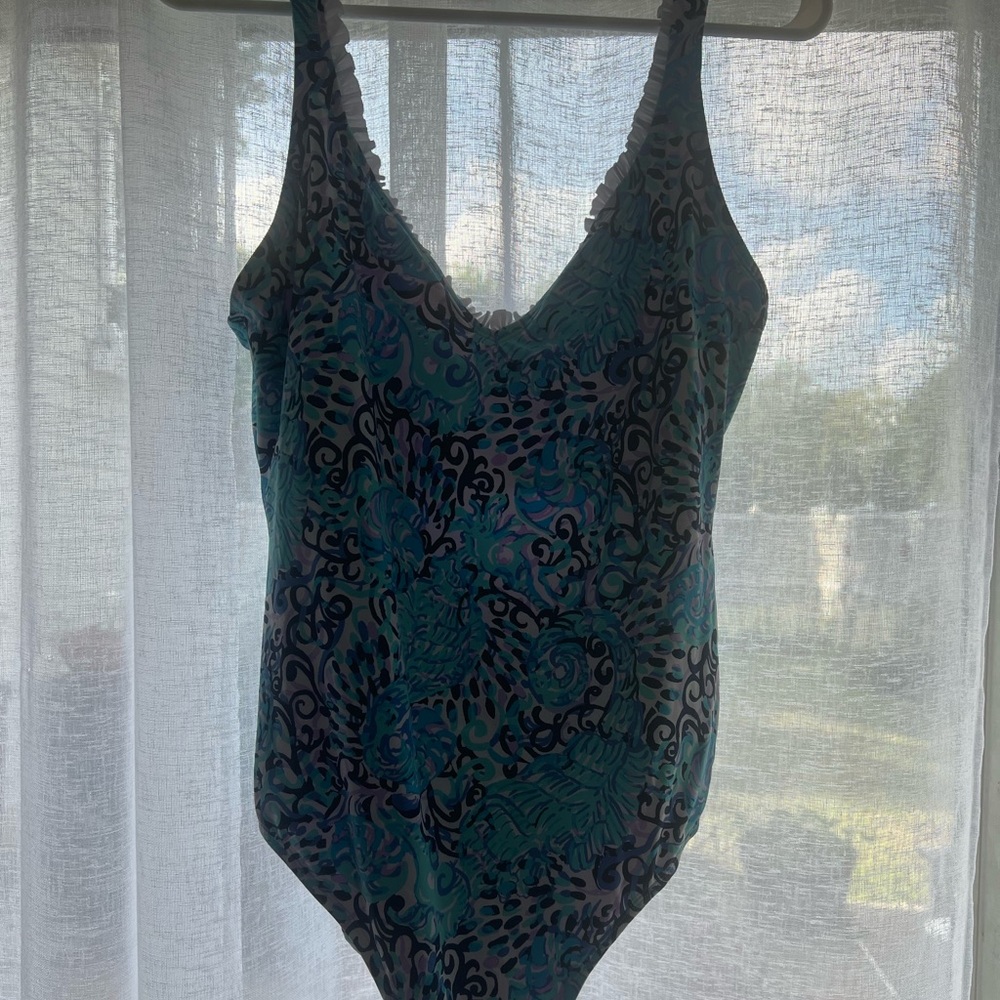 Lilly Pulitzer Blue and Purple One Piece Swimsuit